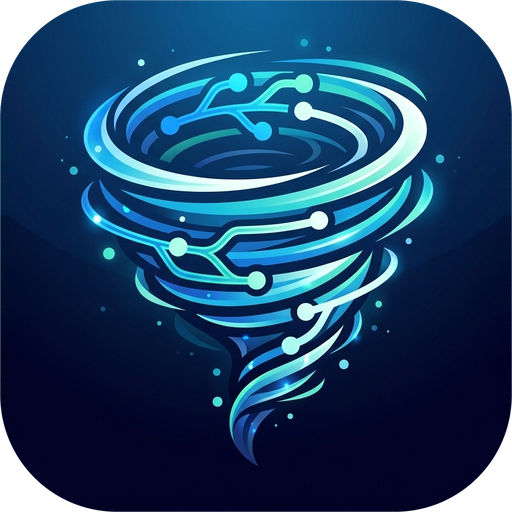 Gitnado icon: a tornado made of git branches